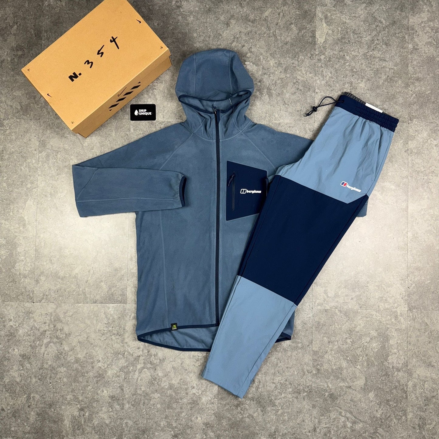 Berghaus Tathwell Fleece Hooded Jacket Dusk/Navy & Navy Theran Plus Pants Set