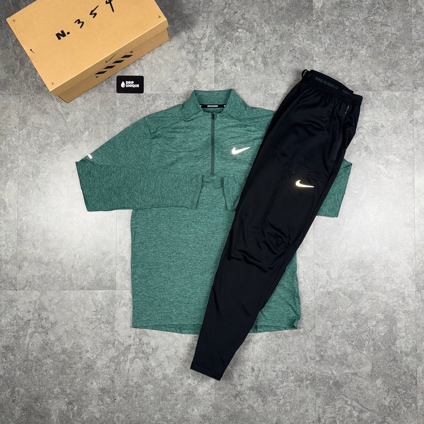 Nike Element 1/4 Zip Top Vintage Green