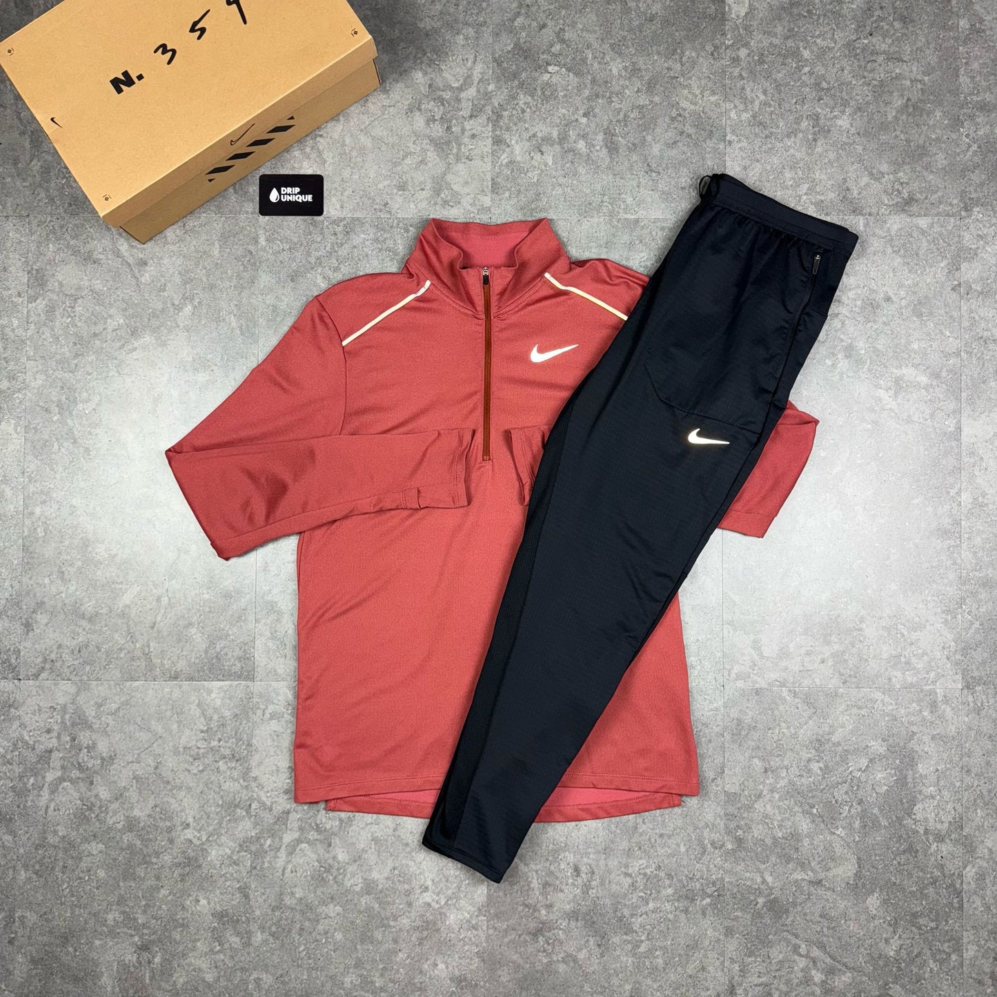Nike Element 3.0 1/4 Zip Top Dark Red