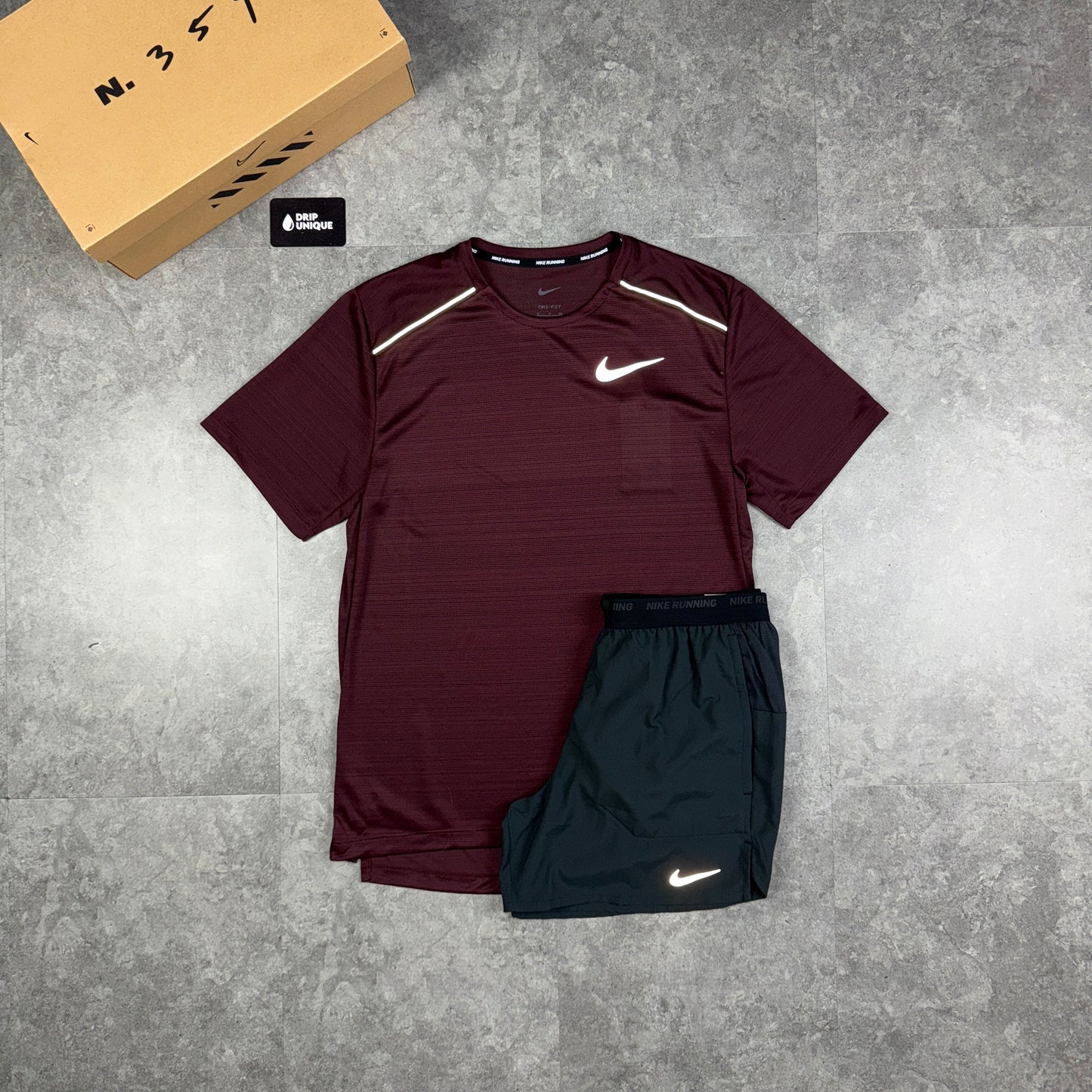 Nike Miler T-Shirt Burgundy Crush