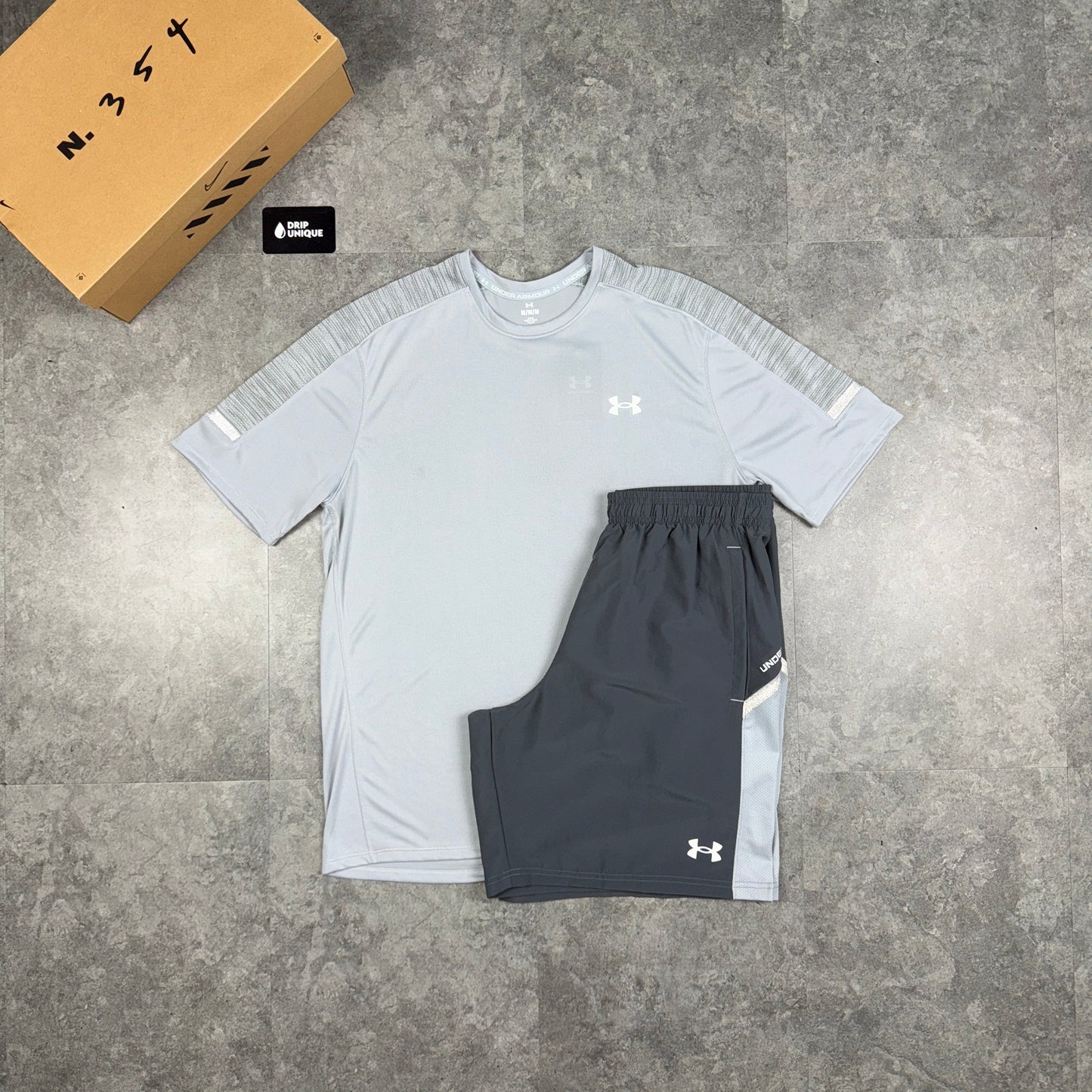 Under Armour Tech Utility T-Shirt Grey & Grey Tech Utility Shorts Set