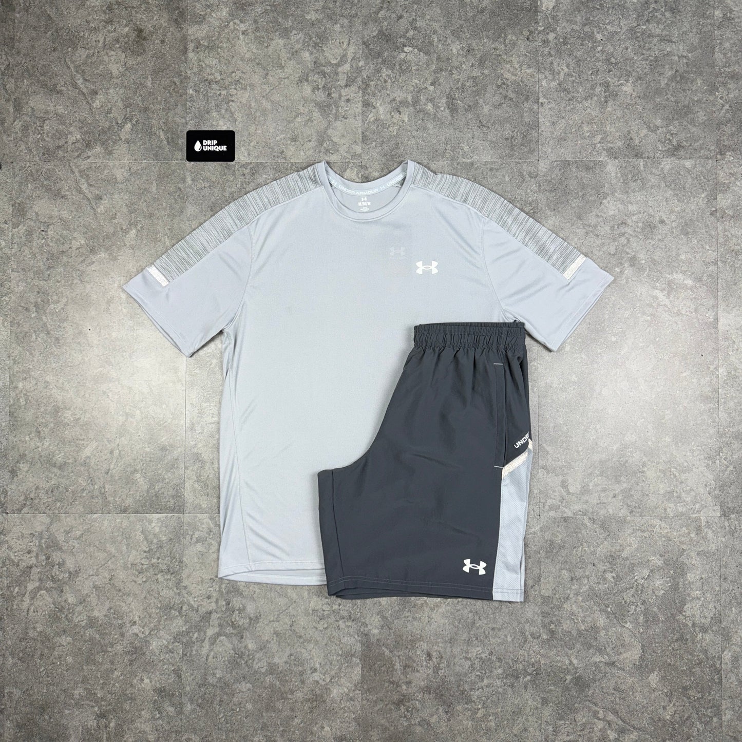 Under Armour Tech Utility T-Shirt Grey & Grey Tech Utility Shorts Set