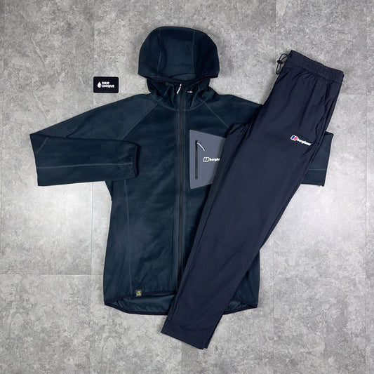 Berghaus Tathwell Fleece Hooded Jacket Black & Black Theran Plus Pants Set
