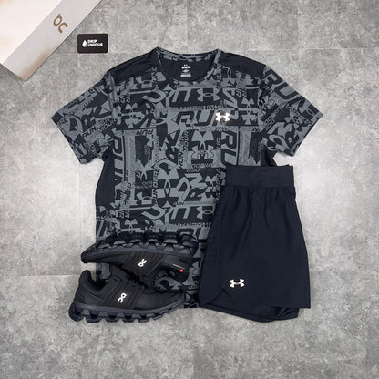Under Armour Launch Printed T-Shirt Black