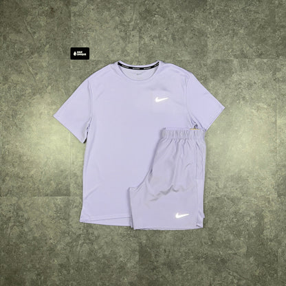 Nike Miler 3.0 T-Shirt Lavender & Lavender Challenger Shorts Set