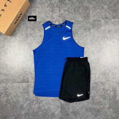 Nike Miler Vest Royal Blue & Black Flex Stride Shorts Set