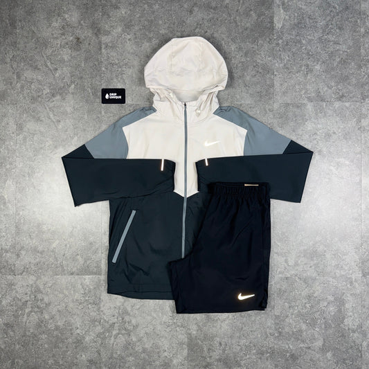 Nike UV Windrunner Jacket Light Bone & Black Challenger Shorts Set