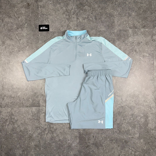Under Armour Tech Utility 1/4 Zip Baby Blue & Blue Tech Utility Shorts Set