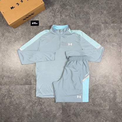 Under Armour Tech Utility 1/4 Zip Baby Blue & Blue Tech Utility Shorts Set