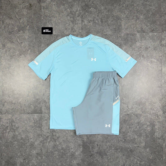 Under Armour Tech Utility T-Shirt Baby Blue & Blue Tech Utility Shorts Set