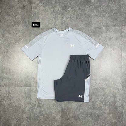 Under Armour Tech Utility T-Shirt Grey & Grey Tech Utility Shorts Set
