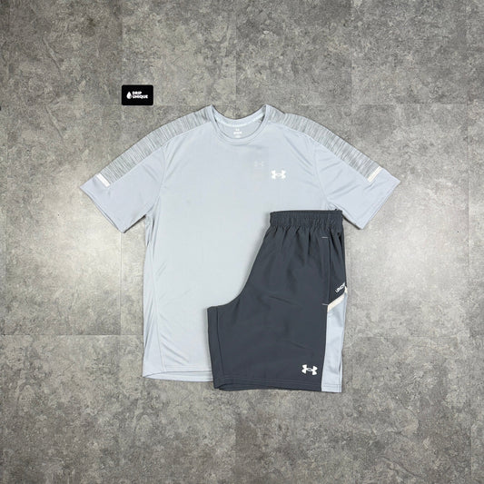 Under Armour Tech Utility T-Shirt Grey & Grey Tech Utility Shorts Set