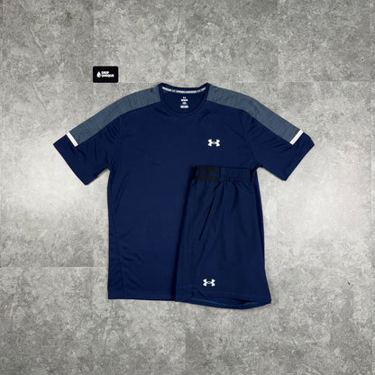 Under Armour Tech Utility T-Shirt Navy Blue & Navy Tech Utility Shorts Set