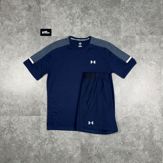 Under Armour Tech Utility T-Shirt Navy Blue & Navy Tech Utility Shorts Set