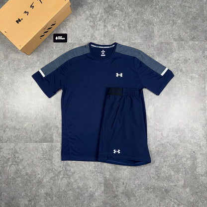 Under Armour Tech Utility T-Shirt Navy Blue & Navy Tech Utility Shorts Set